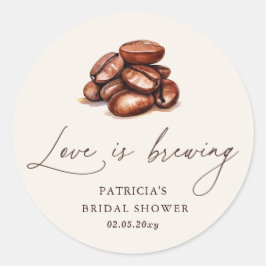 Liebe ist das Brechen von Kaffeebohnen Brautparty Runder Aufkleber