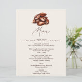 Liebe ist das Brechen von Kaffeebohnen Party Menükarte (Stehend Vorderseite)