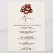 Liebe ist das Brechen von Kaffeebohnen Party Menükarte (Vorderseite)