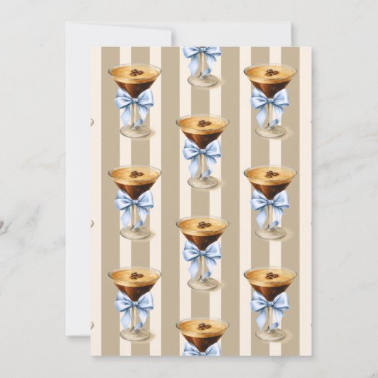 Liebe ist das Brewing Blue Bow Coffee Brautparty Einladung (Rückseite)