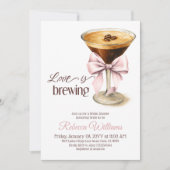 Liebe ist das Brewing Bow Espresso Coffee Brautpar Einladung (Vorderseite)