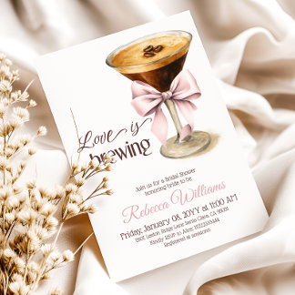 Liebe ist das Brewing Bow Espresso Coffee Brautpar Einladung