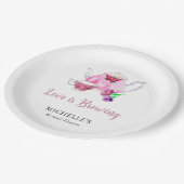 Liebe ist das Brewing Brautparty Tee Party Pappteller (Schrägansicht)