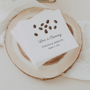 Liebe ist das Brewing Coffee Co-ed Brautparty Serviette