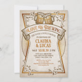 Liebe ist das Brewing Coupels Brautparty Einladung (Vorderseite)