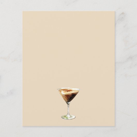 Liebe ist das "Brewing Espresso Brautparty Menu" (Rückseite)