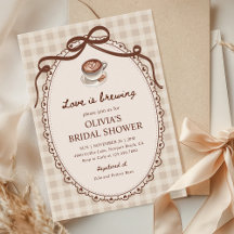 Liebe ist das Brewing Gingham Coffee Brautparty