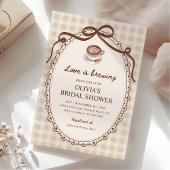 Liebe ist das Brewing Gingham Coffee Brautparty Einladung