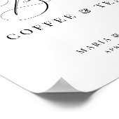 Liebe ist das Brewing Modern Black Wedding Coffee Poster (Ecke)