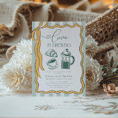 Liebe ist das Brewing Scribble Coffee Brautparty Einladung