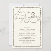 Liebe ist das Brewing Tee Brautparty Einladung (Vorderseite)