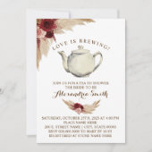 Liebe ist das Brewing Tee Brautparty Pampas Grass Einladung (Vorderseite)