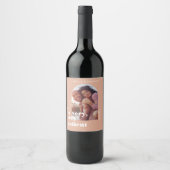 Liebe ist das Foto des geometrischen Blush Coupels Weinetikett (Vorderseite)