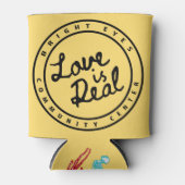 Liebe ist das reale Circle-Logo Dosenkühler (Vorderseite)