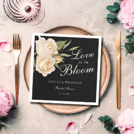 Liebe ist das Schwarze Brautparty von Bloom White  Serviette