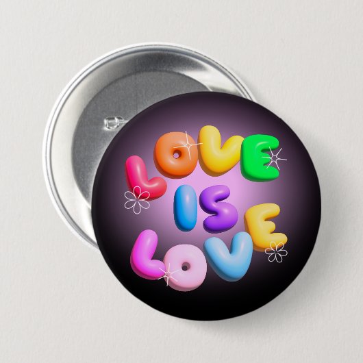 Liebe ist der 3D-Rainbow-Rainbow-Button der Liebe Button (Vorne & Hinten)