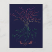 Liebe ist der ganze Baum des Navy-Regenbogen-Valen Postkarte (Vorderseite)