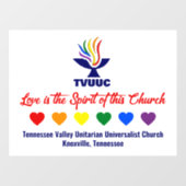 Liebe ist der Geist - Rainbow Hearts Fensteraufkleber (Blatt)