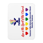 Liebe ist der Geist - Rainbow Hearts Magnet (Vertikal)