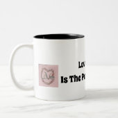 Liebe ist der Power Zweifarbige Tasse (Links)
