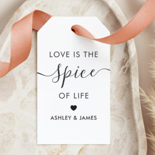 Liebe ist der Spice of Life Wedding Tag, Kraft Geschenkanhänger