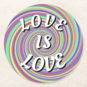 Liebe ist der Untersetzer mit runden Lieben (Vorderseite)