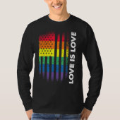 Liebe ist die amerikanische Flagge Regenbogen Gay  T-Shirt (Vorderseite)
