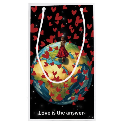 Liebe ist die Antwortgeschenktasche Kleine Geschenktüte (Rückseite)