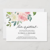 Liebe ist die Aufschiebung der Hochzeit von Patien Einladung (Vorderseite)