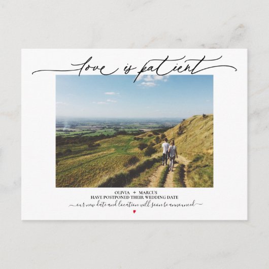 Liebe ist die Aufschiebung der Hochzeit von Patien Postkarte (Vorderseite)