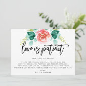 Liebe ist die Aufschiebung von geduldigen Hochzeit Ankündigung (Stehend Vorderseite)