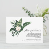Liebe ist die Aufschiebung von tropischen Hochzeit Einladung (Stehend Vorderseite)