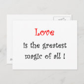 Liebe ist die beste Magie aller Postkarten ! (Vorne/Hinten)