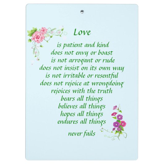 Liebe ist die Beste - Zwischenablage Klemmbrett (Rückseite)