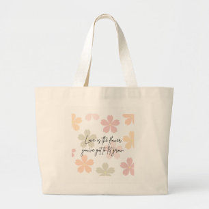 Liebe Ist Die Blume Zitat-Tasche - Ästhetik Jumbo Stoffbeutel