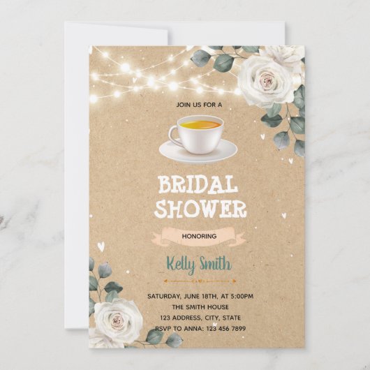 Liebe ist die Brauerei Tee Brautparty Einladung (Vorderseite)