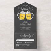 Liebe ist die Brauhandgezeichnete Bierbrille Hochz All In One Einladung (Innen Boden)