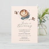 Liebe ist die Break Coffee Engagement Party Einladung (Stehend Vorderseite)