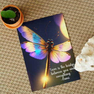 Liebe ist die Bridge Rumi Zitat Dragonfly Gruß Karte
