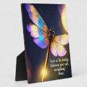 Liebe ist die Brücke Rumi Quote Dragonfly Tabletop Fotoplatte (Seite)