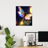 Liebe ist die Brücke Rumi Zitat Dragonfly Poster (Heimbüro)