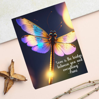 Liebe ist die Brücke Rumi Zitat Dragonfly Postkarte
