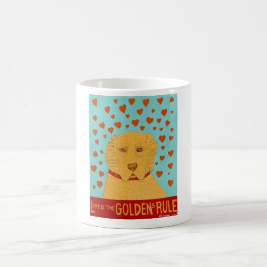 Liebe ist die Goldens Rule - Stephen Huneck Kaffeetasse (Mittel)
