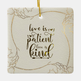 Liebe ist die Liebe des Patienten ist Gold Frame Keramikornament
