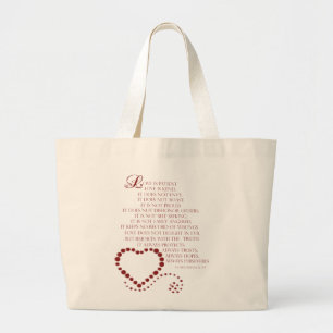 Liebe ist die Liebe des Patienten ist Typ 1 Korint Jumbo Stoffbeutel
