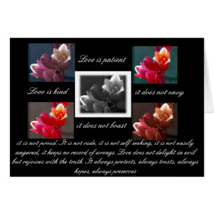 Liebe ist die Liebe des Patienten mit Blume-Karte