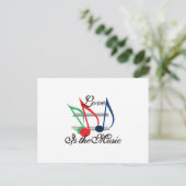 Liebe ist die Musik Postkarte (Stehend Vorderseite)
