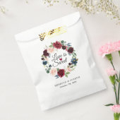 Liebe ist die süße Burgundy Blush Blue Floral Wedd Geschenktütchen (Versiegelt)