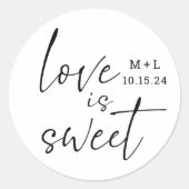 Liebe ist die süße kalligraphische Gastgeschenk Ho Runder Aufkleber (Vorderseite)