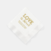 Liebe ist die Sweet Gold Wedding Party Serviette (Ecke)